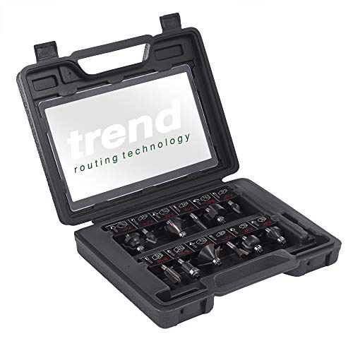 Trend SET/SS8X1/4TC 12-Piece Starter Router Cutter Set, Black/White