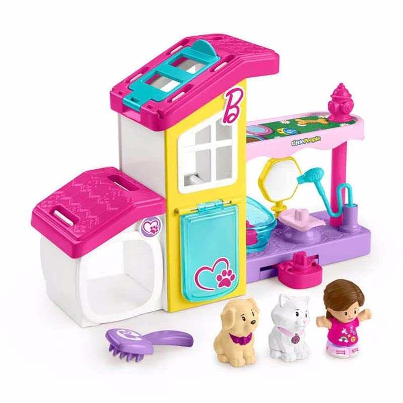 Fisher-Price Little People Barbie Toddler Toy Play and Care Pet Spa Playset with Music & Sounds for Pretend Play Kids Ages 18+ Months, HJW76