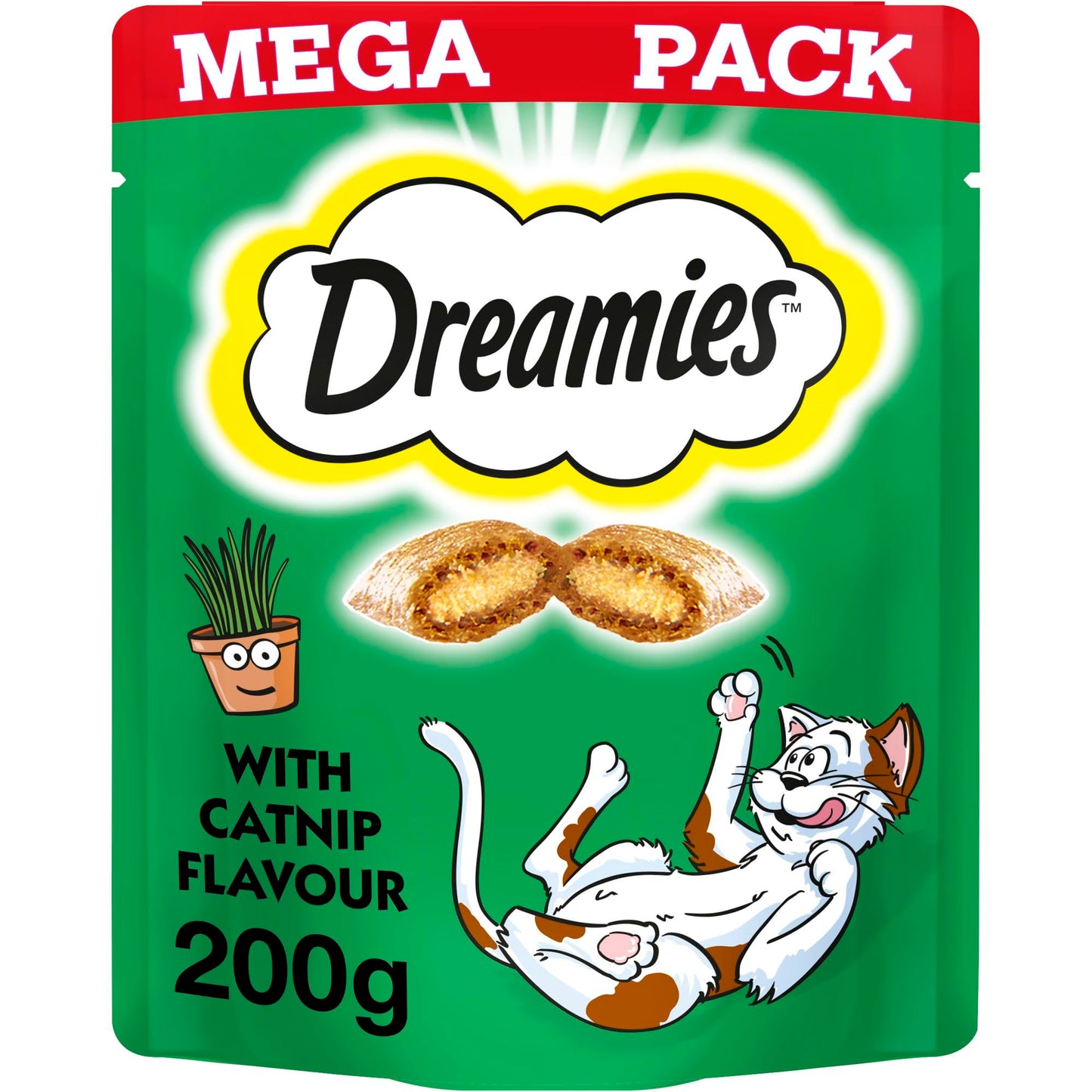 Dreamies Mega Pack Cat Treats, Tasty Snacks with Delicious Salmon, 1 Pouch of 200 g