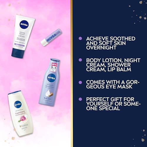 NIVEA Gift Set (4 Products), Women's Gift Set with Skincare Essentials, Includes Body Lotion, Face Mask, Face Wash, and Day Cream