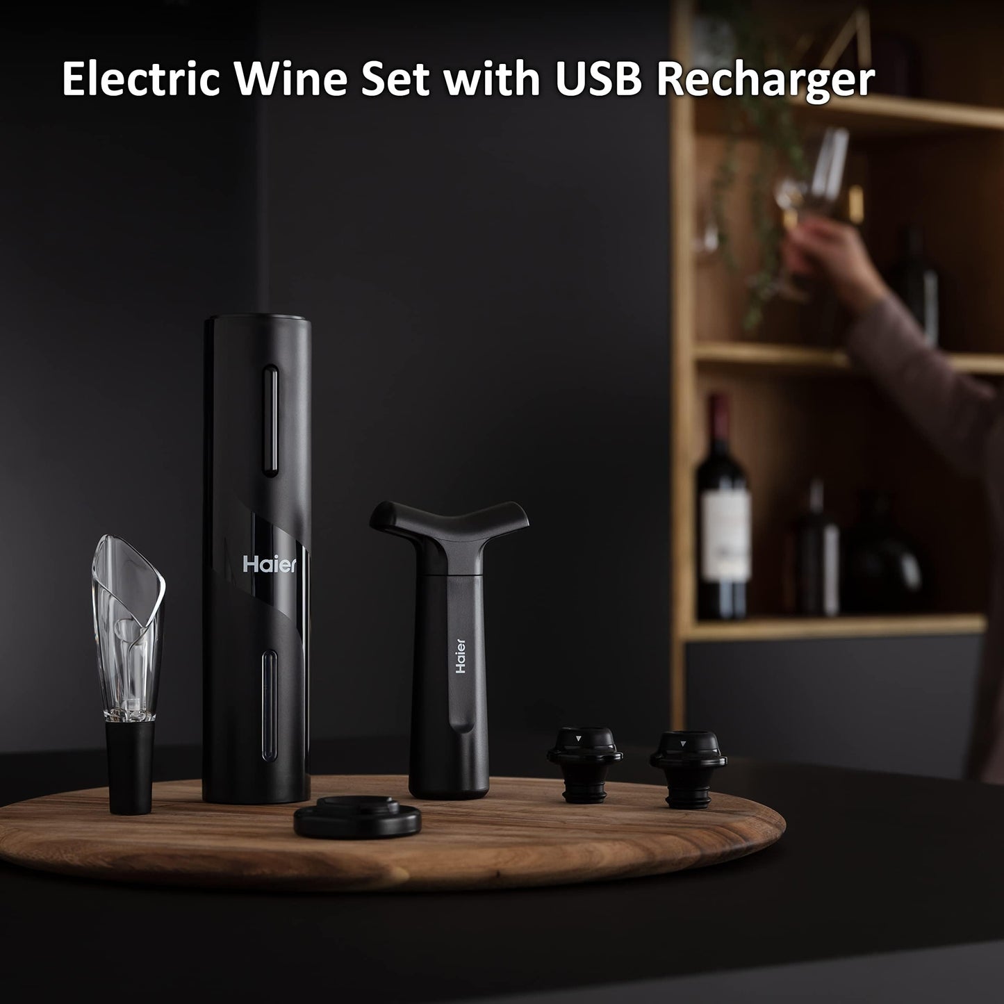 Haier Wine Aerator Pourer And Wine Bottle Stopper Set, Includes Tulip Wine Aerator Pourer, Wine Bottle Stopper, Premium Quality