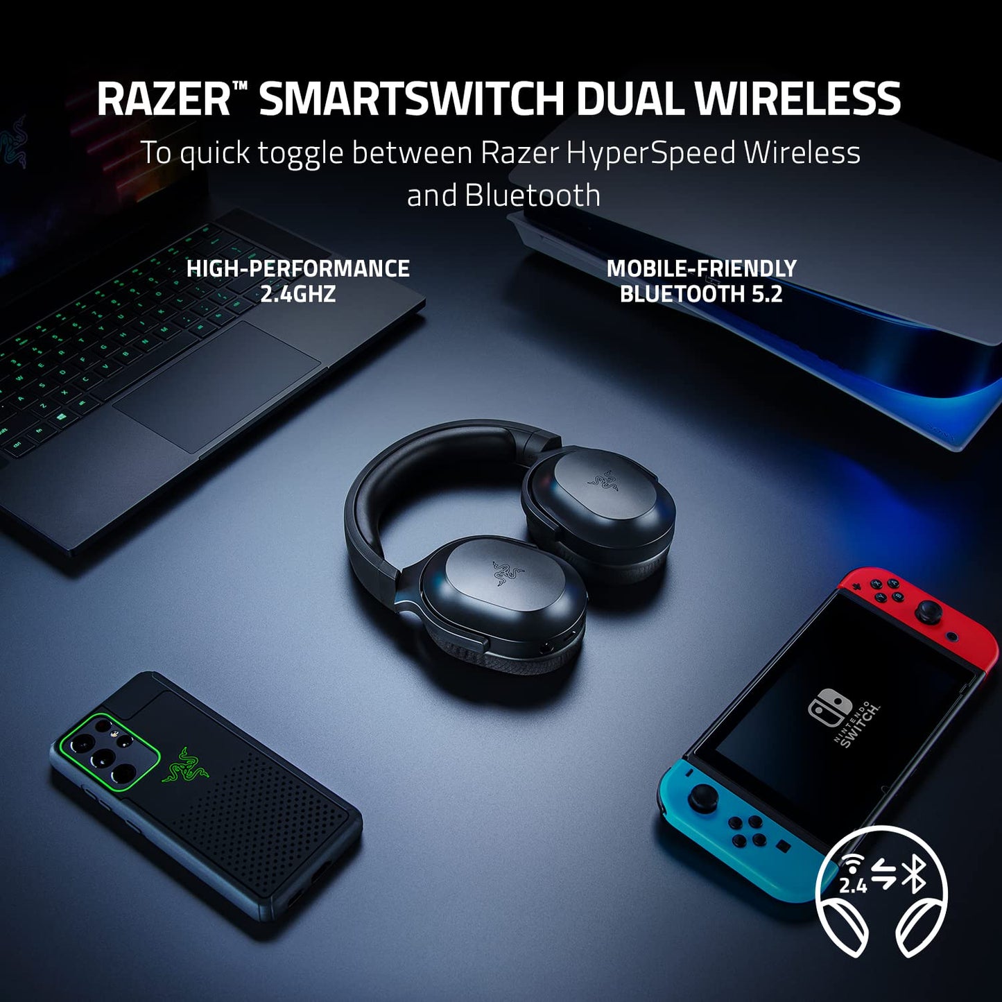 Razer Barracuda - Wireless Multi-platform Gaming and Mobile Headset