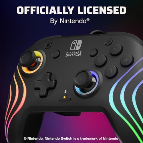 PDP Nintendo Switch Afterglow Wave- Wired- Black