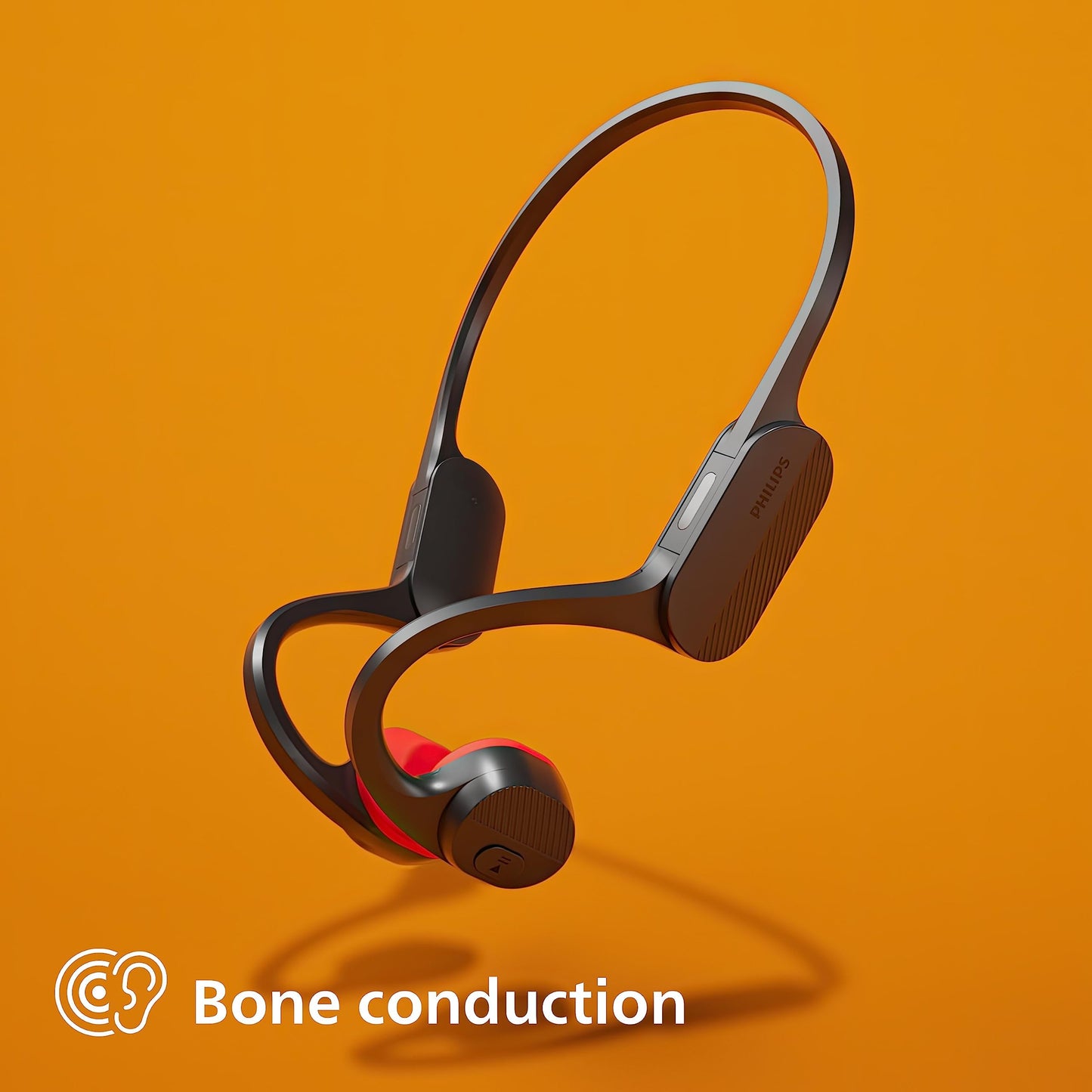 PHILIPS TAA6606BK Bone Conduction Open Ear Wireless Bluetooth Neckband Headphones with Night Light for Running