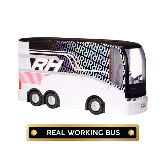 Rainbow High Rainbow Vision World Tour Bus & Bühne - 4-in-1-Deluxe-Spielset mit Lichtern — Inklusive DJ-Pult, Scheinwerfer, Schminktisch, Accessoires und Batterien — Für Kinder und Sammler ab 6 Jahren