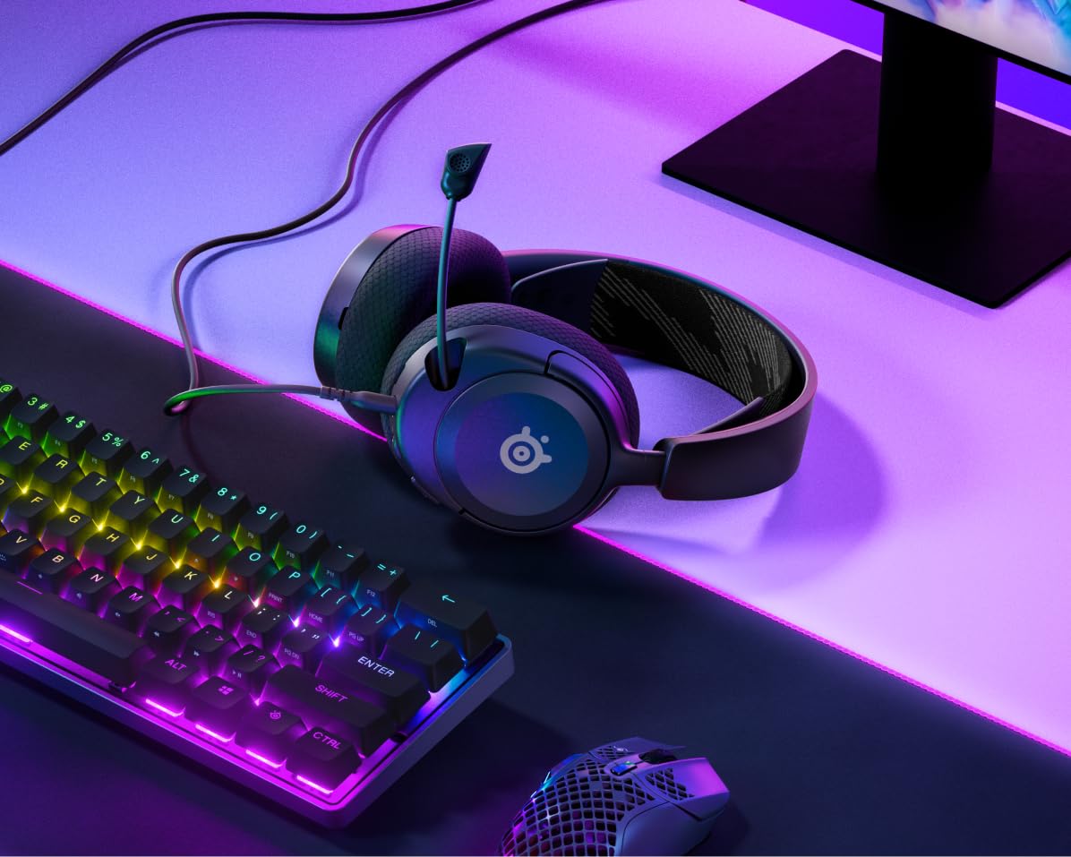 SteelSeries Arctis Nova 1 - Gaming Headset for PC, PS5, PS4, Switch, Xbox - Hi-Fi Drivers - 360° Spatial Audio - AirWeave Memory Foam Ear Cushions - Ultra Lightweight
