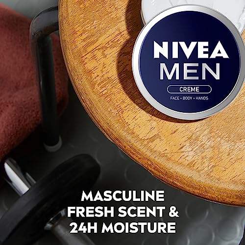 NIVEA Men Creme Pack of 5 (5 x 150 ml), Intensive Everyday Face, Body and Hand Cream with Vitamin E, Moisturising Cream For The Whole Body