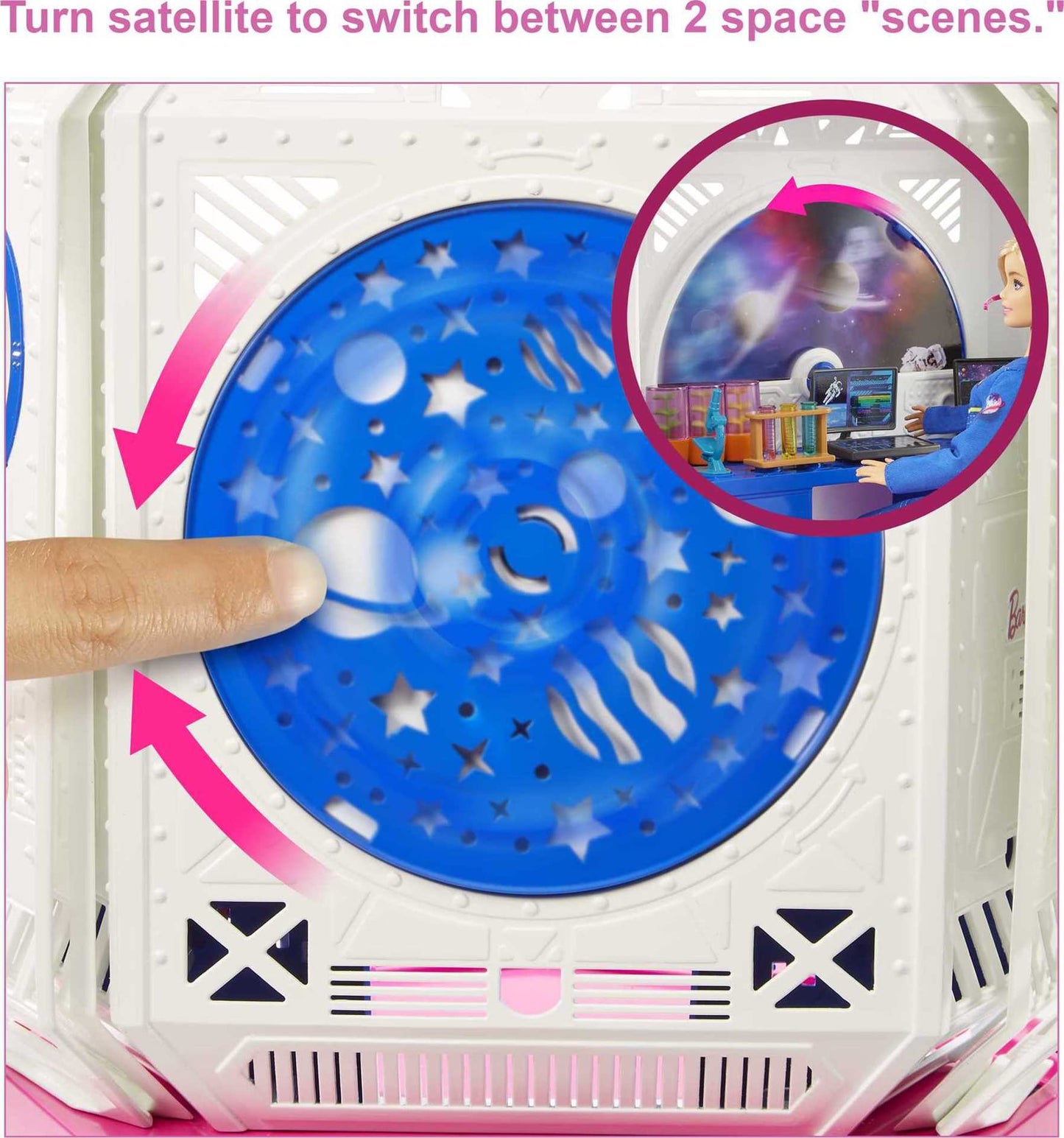 Barbie Space Discovery Space Station Playset with Space Explorer Doll, Puppy, Workstation, Satellite Space Scenes & 20 Space Station Items:Chair, Test Tubes, Microscope, Puppy Bed, 3-7Years Old