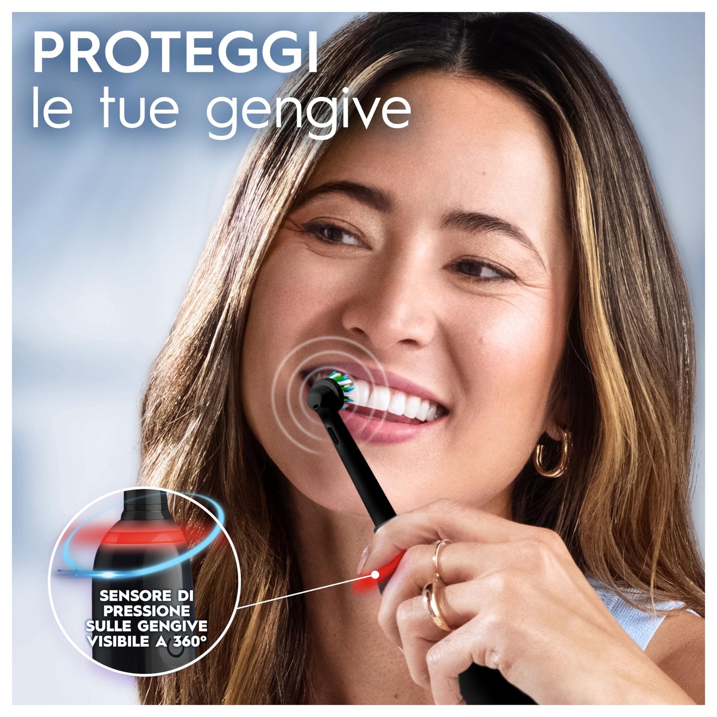 Oral-B PRO 3 3500 Elektrische Zahnbürste/Electric Toothbrush, 2 Aufsteckbürsten, mit 3 Putzmodi und visueller 360° Andruckkontrolle für Zahnpflege, Reiseetui, Geschenk Mann/Frau, Schwarz