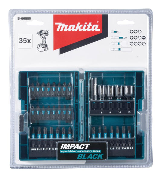 Makita B-66880 Makita Impact Face Bit Set Black - 35 Pieces