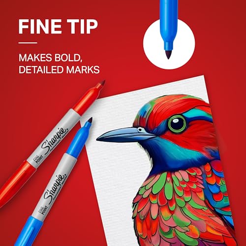 SHARPIE Glam Pop Permanent Markers, Fine Point for Bold Details, Assorted Vibrant Colours, 24 Marker Pens