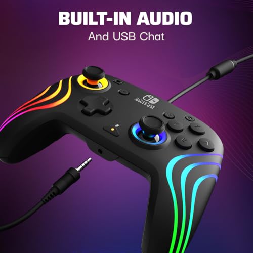 PDP Nintendo Switch Afterglow Wave- Wired- Black