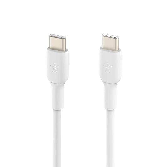 Belkin Braided USB-C to USB-C Fast Charge Cable - 1m, 2 Pack - Compatible with Galaxy Note 20, S23 Series, Pixel 7, iPad Pro, iPad Mini, Nintendo Switch - White