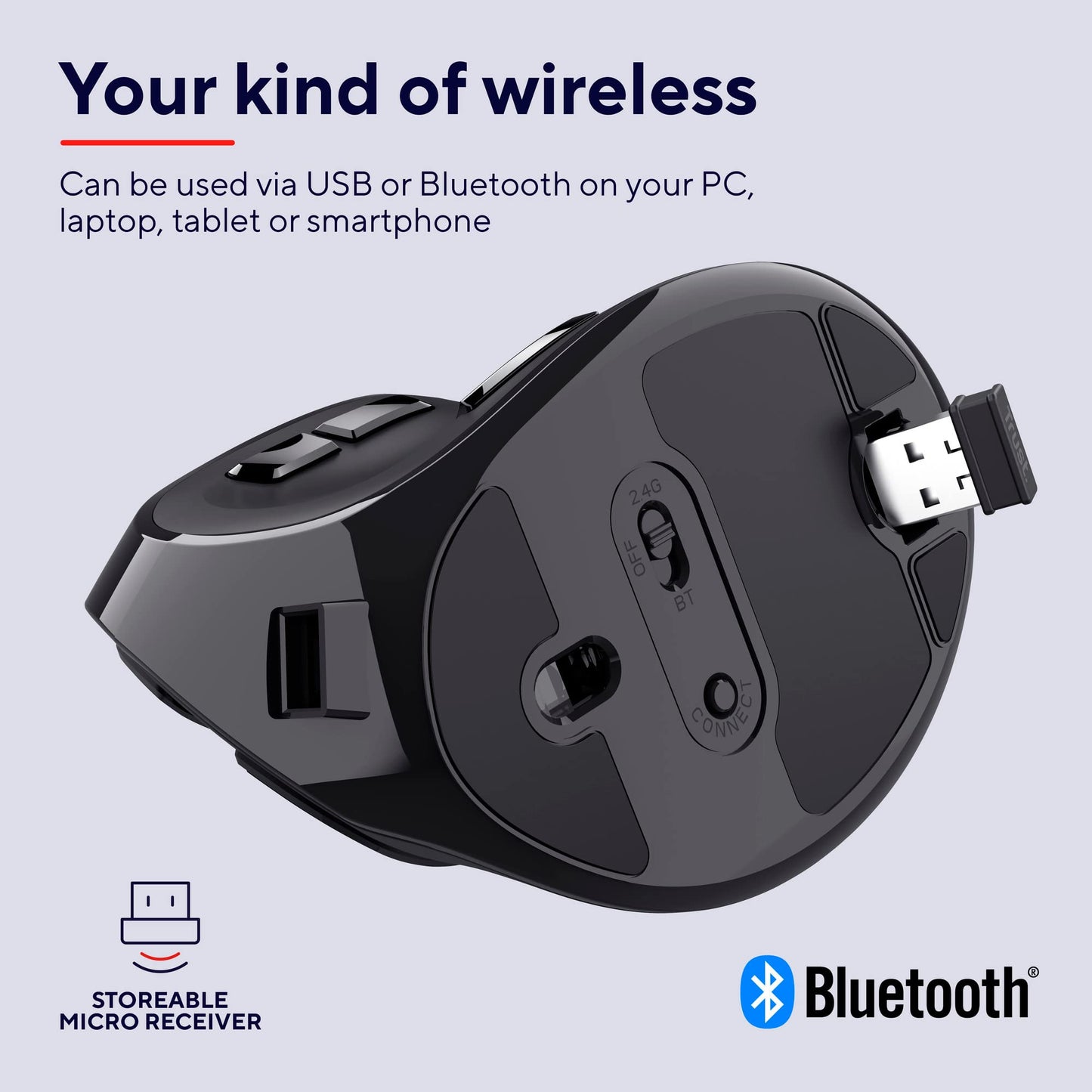 Trust WiFi Voxx Kabellose vertikale ergonomische Maus
