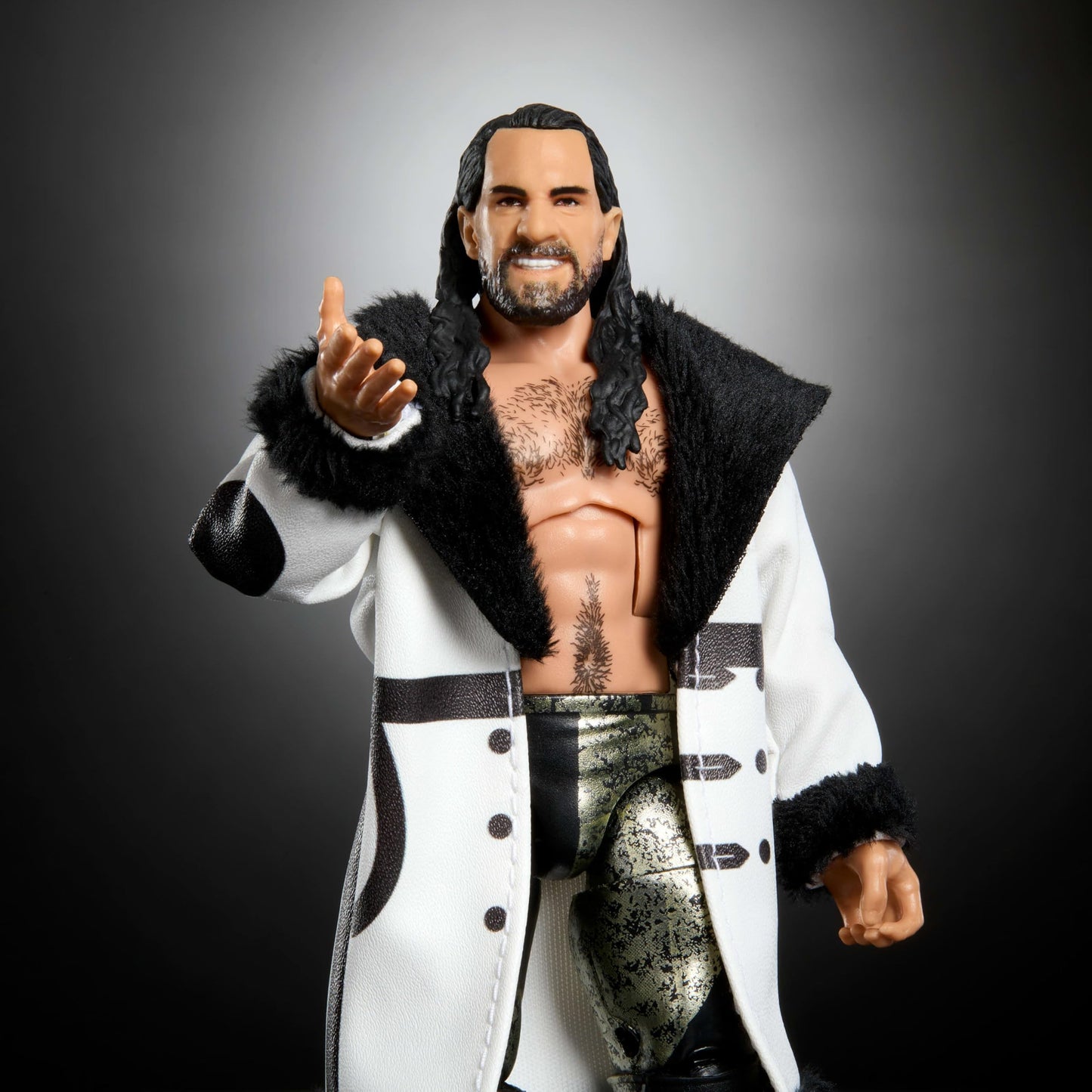 Mattel WWE Top Picks Elite Action Figure & Accessories Set, Seth “Freakin” Rollins 6-inch Collectible with Swappable Hands, Ring Gear & 25 Articulation Points