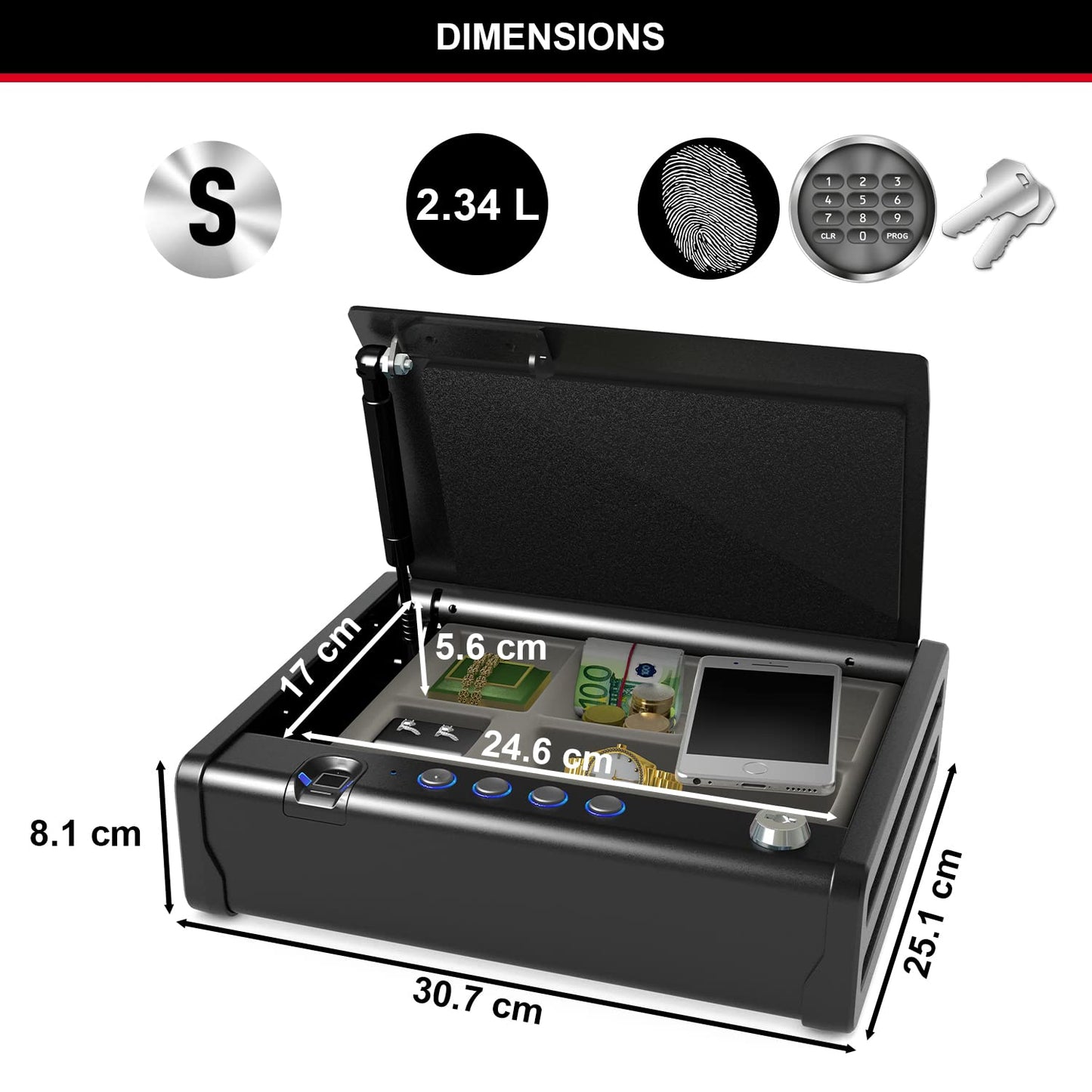 MASTER LOCK Small Safe Digital Combination Best Used for Cheque Books, Money, Jewelry, Passports and More