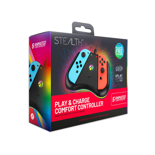 STEALTH Light-Up Play & Charge Comfort Controller Compatible with Switch Joy Controllers