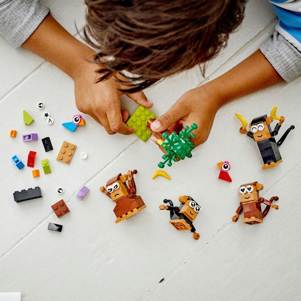 LEGO 11031 Classic Creative Monkey Fun Creative Play With 4 Buildable Monkeys Ideal for Young Builders 5+ 135 Pieces