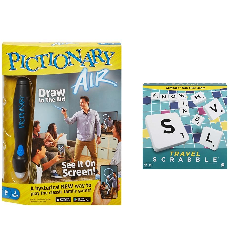 Mattel Games Pictionary Air, Family Board Game for Kids and Adults, Engaging Gift for Kids, Drawing Game for 2 Teams with Multiple Players, Ages 8 and Up, GJG17