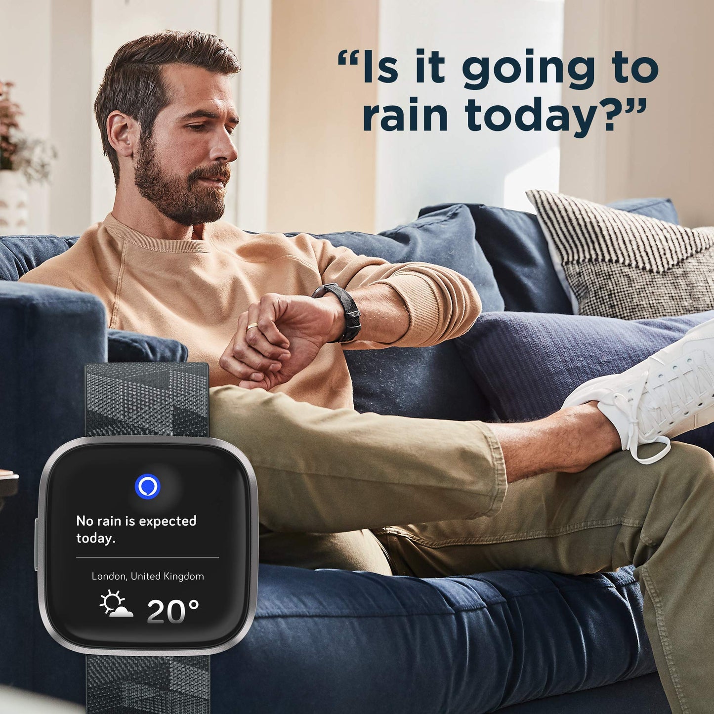 Fitbit Versa 2 Health & Fitness Smartwatch with Voice Control, Sleep Score & Music