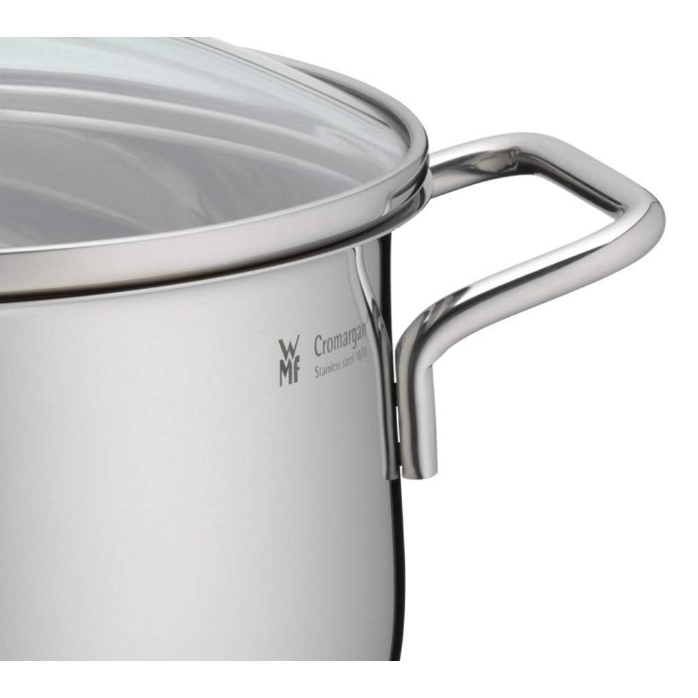 WMF High Casserole Approx 3.7L Diadem Plus Pouring Rim Glass Lid Cromargan Stainless Steel Polished Suitable for Induction Hobs Dishwasher Safe