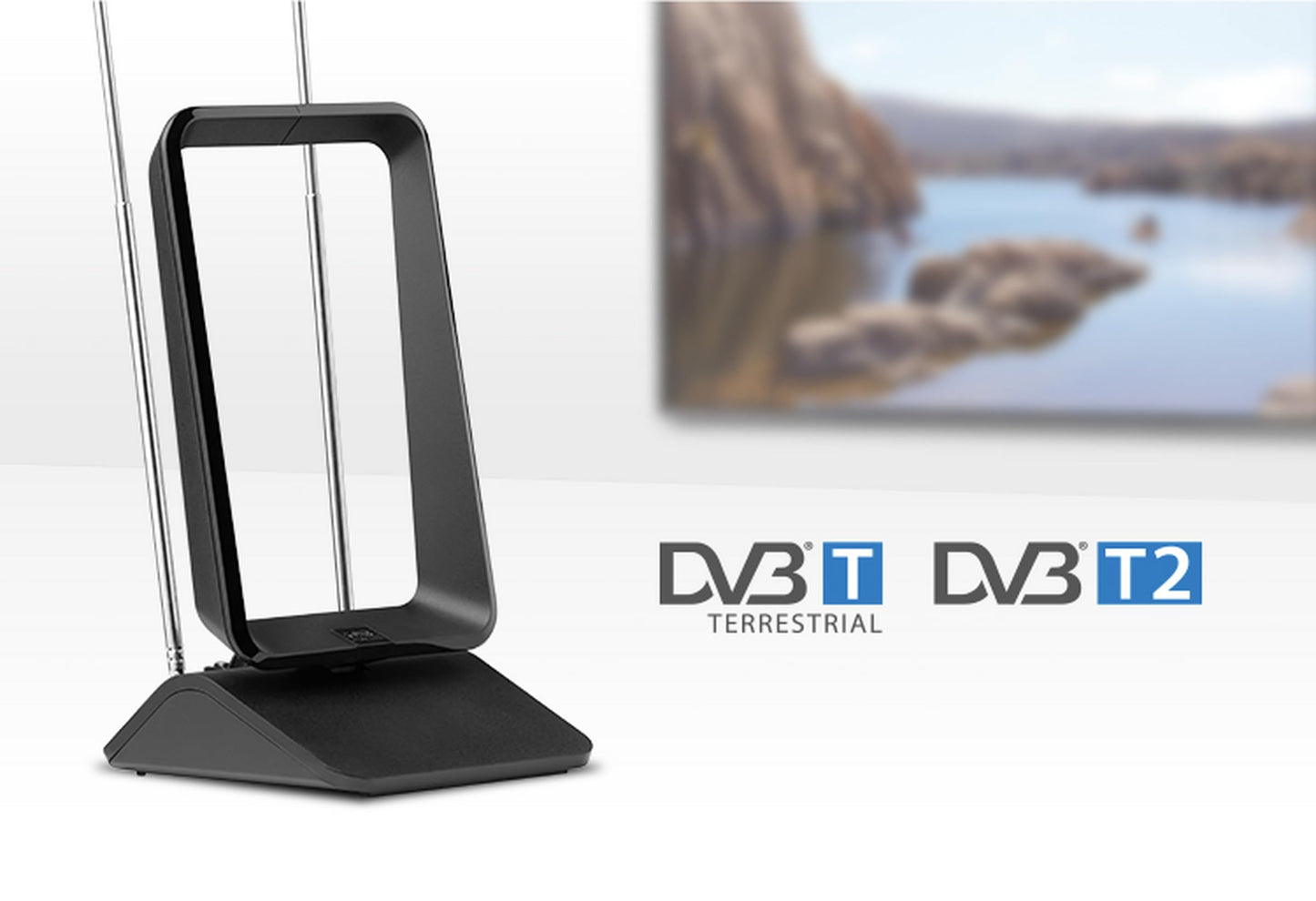 One For All Unamplified Indoor Digital TV Aerial - Ready to receive Freeview and Analogue TV Signals within a range of 3 miles - HD Ready - HDTV Antenna – UHF/VHF – black - SV9405