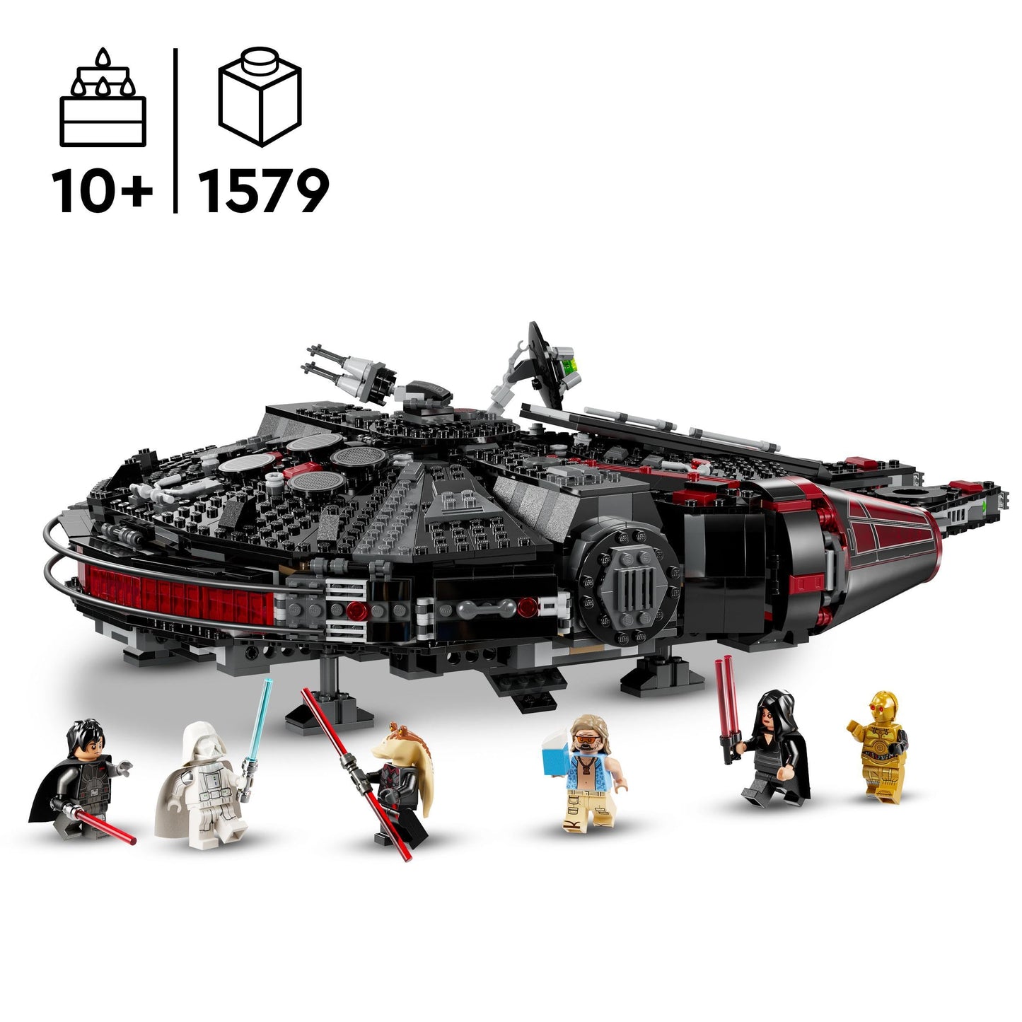 LEGO Star Wars 75389 The Dark Falcon - Play and Display Building Toy with Spring-Loaded Shooters, Cannons & 6 Minifigures incl. C-3PO - Gift for Boys & Adult Fans
