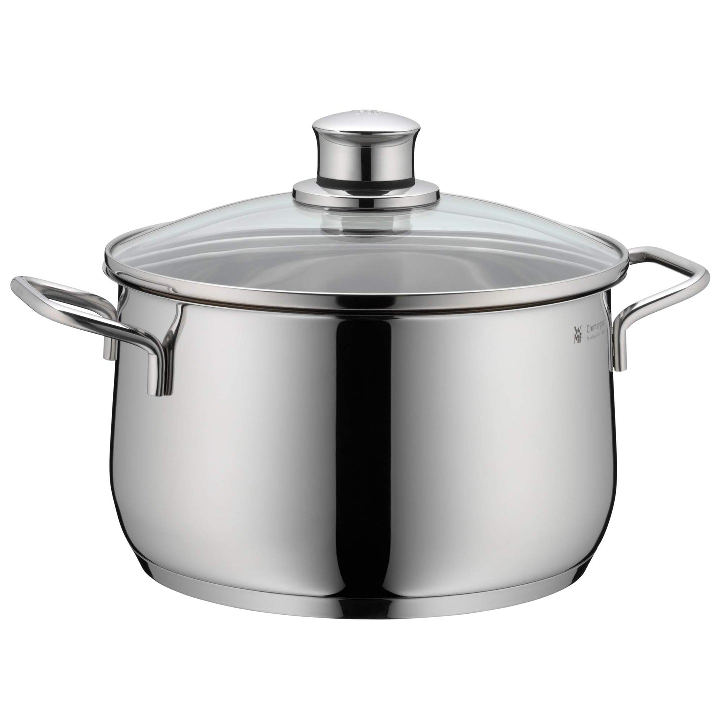 WMF High Casserole Approx 3.7L Diadem Plus Pouring Rim Glass Lid Cromargan Stainless Steel Polished Suitable for Induction Hobs Dishwasher Safe