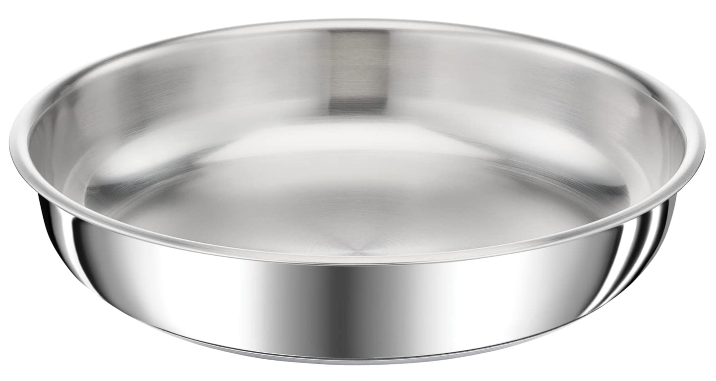 Tefal Ingenio Preference Frying Pan 28 cm, Stackable, Stainless Steel, Induction, Versatility, Space Saving, L9720602, Silver