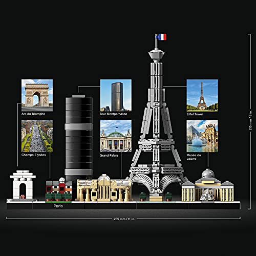 LEGO 21044 Architecture Paris Model Building Set with Eiffel Tower and The Louvre Model, Skyline Collection, Office Home Décor, Collectible Gift Idea