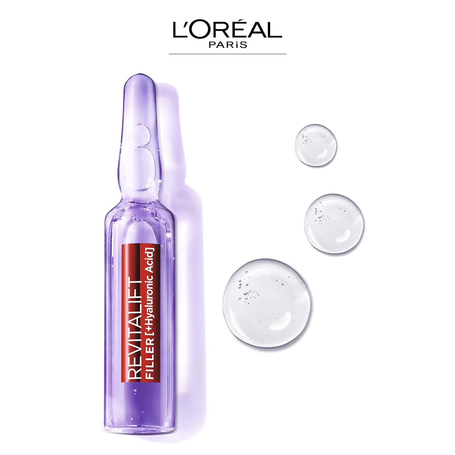 L'Oréal Paris Hyaluronic Ampoules, Revitalift Filler, Anti-Ageing Face Care, 7-Day Treatment, with Hyaluronic Acid, 7 x 1.3 ml
