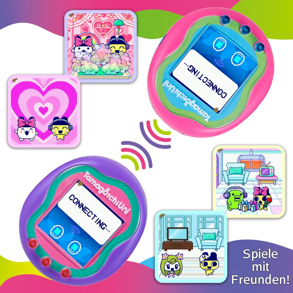 TAMAGOTCHI Bandai Uni Pink Shell Uni The Next Generation of Virtual Reality Pet connecting to the Tamaverse