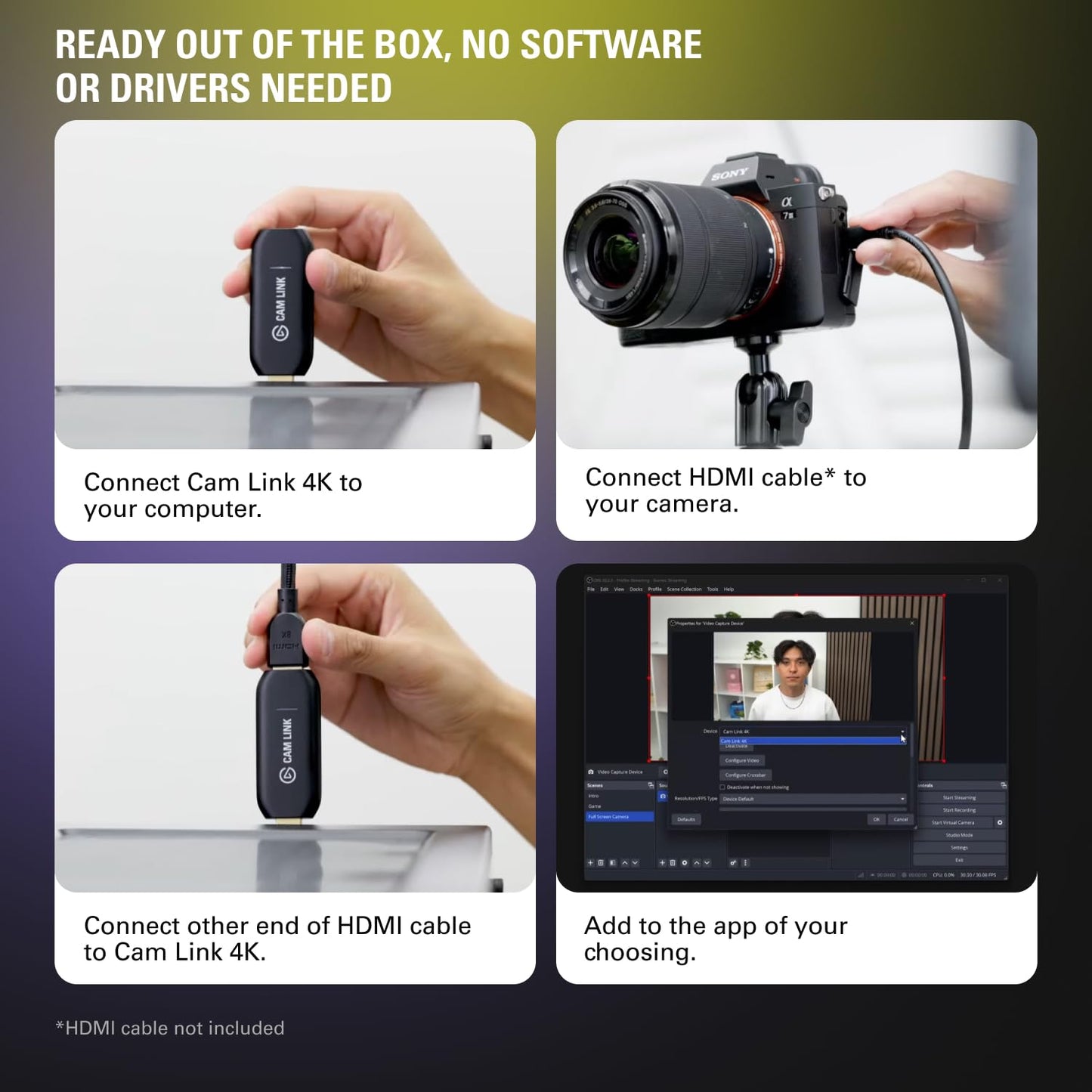 Elgato Cam Link broadcast live and record