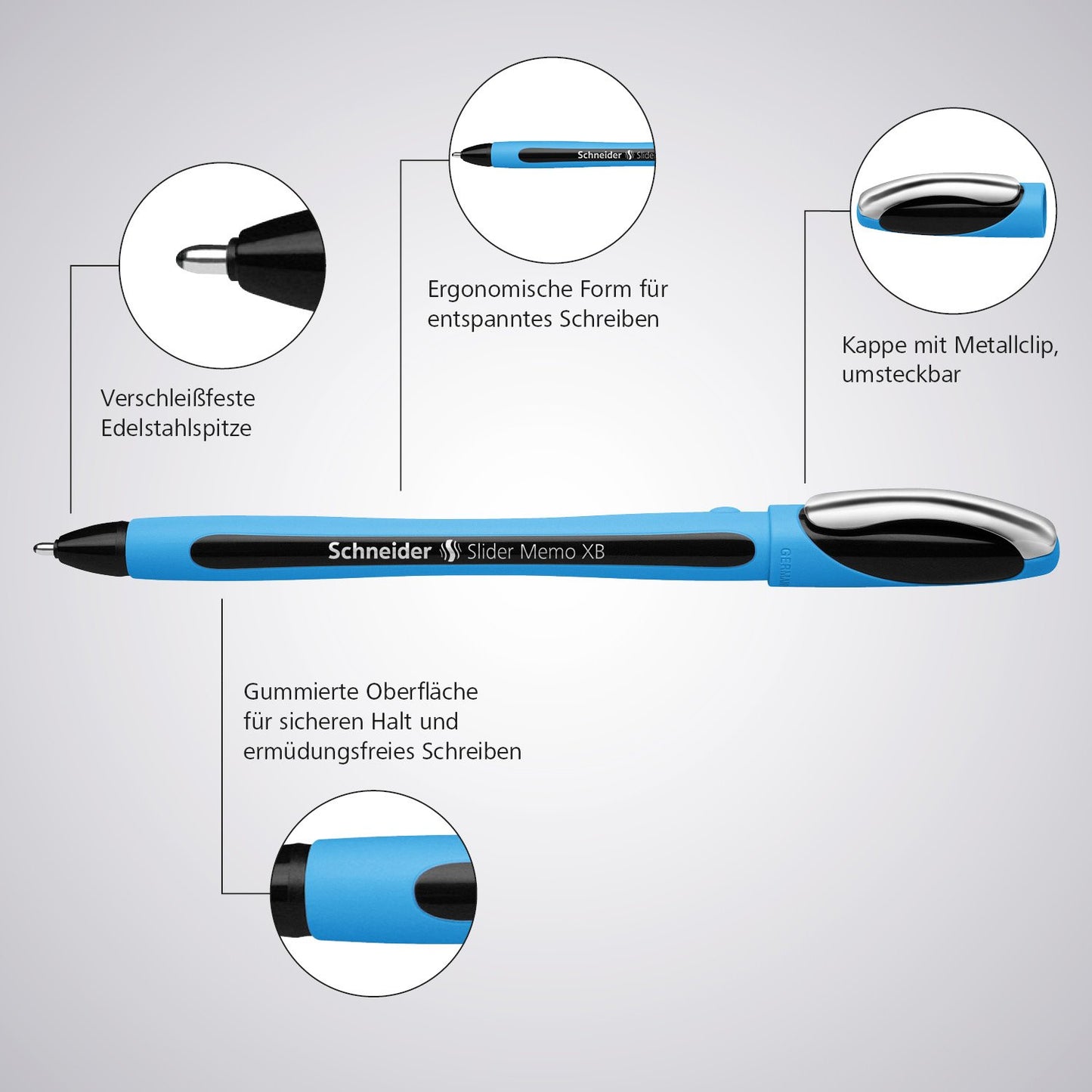 Schneider Slider Memo XB 150203 Ballpoint Pen Blue Pack of 10