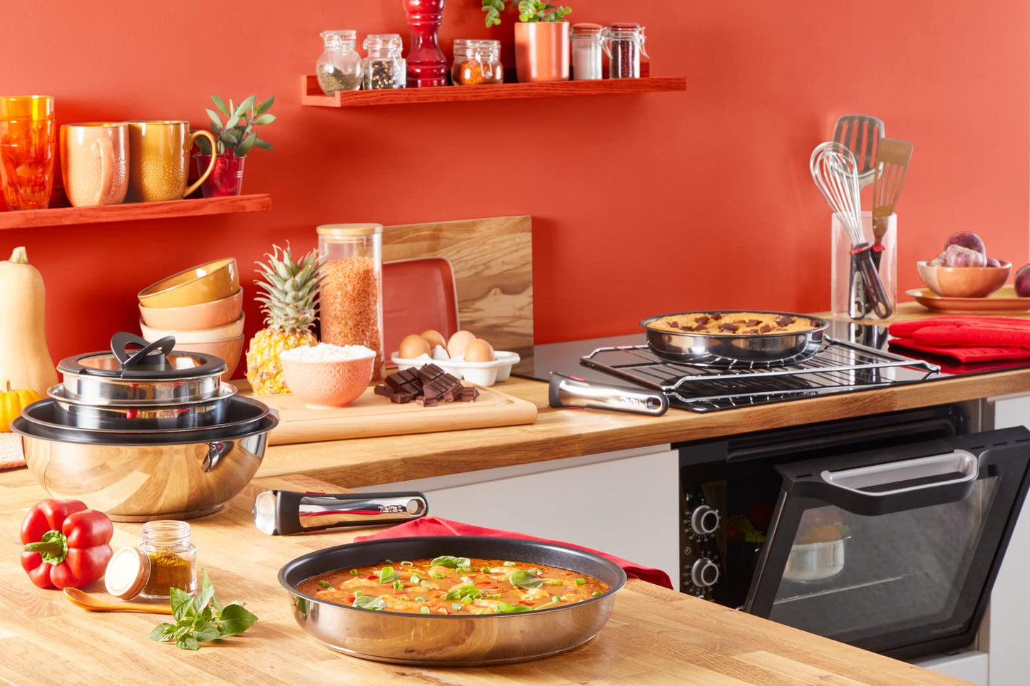 Tefal Ingenio Preference Frying Pan 28 cm, Stackable, Stainless Steel, Induction, Versatility, Space Saving, L9720602, Silver