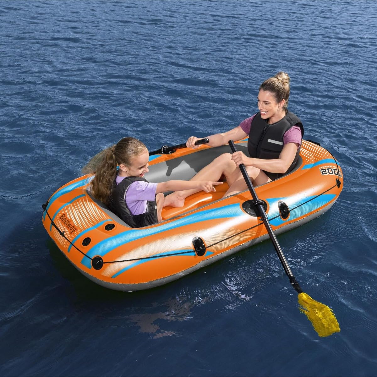 Bestway | Kondor Elite 2000 Raft Set, 6’5” X 42” / 1.96m x 106cm | Two-Man Inflatable Boat Perfect for Beach, Pool and Lake Adventures | Includes Oars & Pump