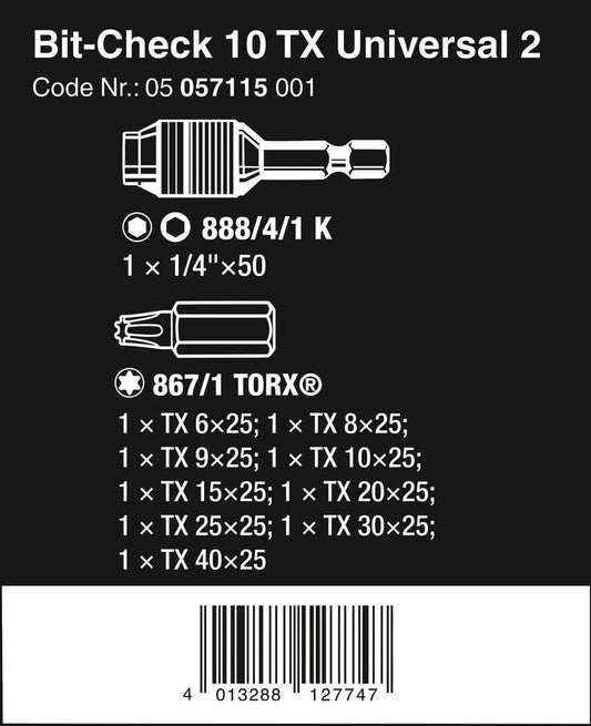 Wera Bit Assortment, bit Check
