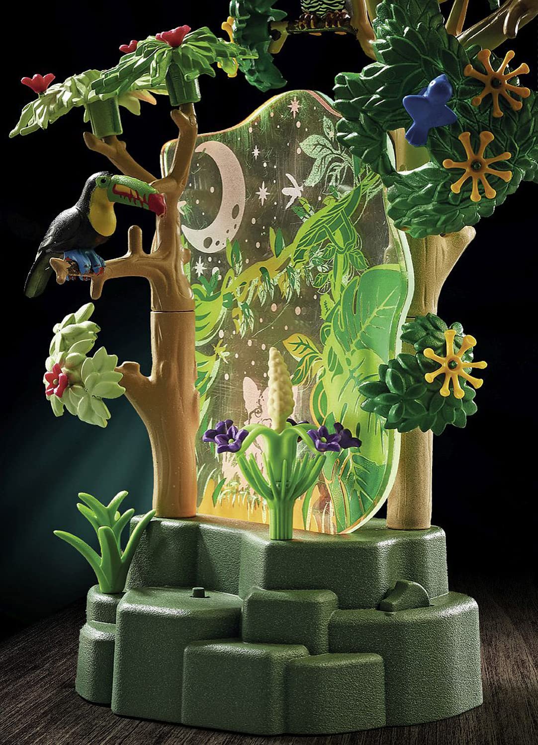 Playmobil Wiltopia 71009 Rainforest Nightlight with Toy Animals, Light and Sound, Sustainable Toy for Children Ages 4+