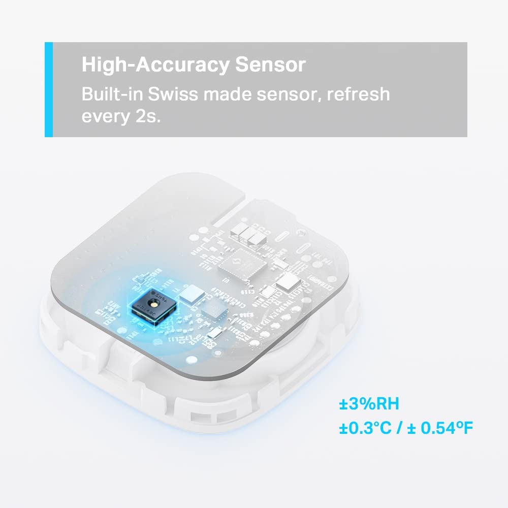 TP-Link Tapo T310 Smart Temperature & Humidity Monitor, Free Data Storage, Visual Graphics, Flexible Installation, App Notifications, Hub H100 Required