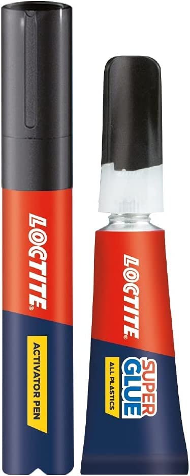 Loctite Super Glue All Plastics, Strong Plastic Glue, Easy to Use Instant Super Glue, Convenient Size 1x2g + 4ml