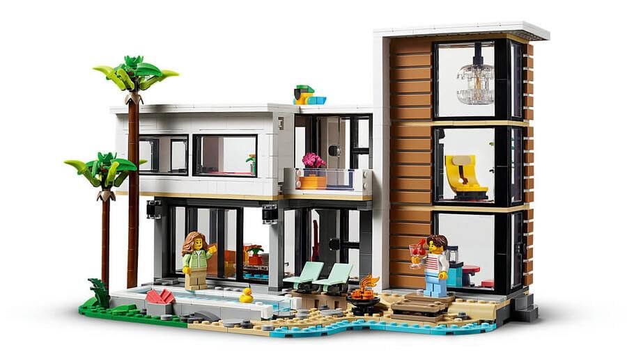 LEGO Creator 3in1 Modern House to 3-Storey City Building to Forest Cabin Set, Model Building Kit for Kids, Gift Idea for 9 Plus Year Old Boys and Girls 31153