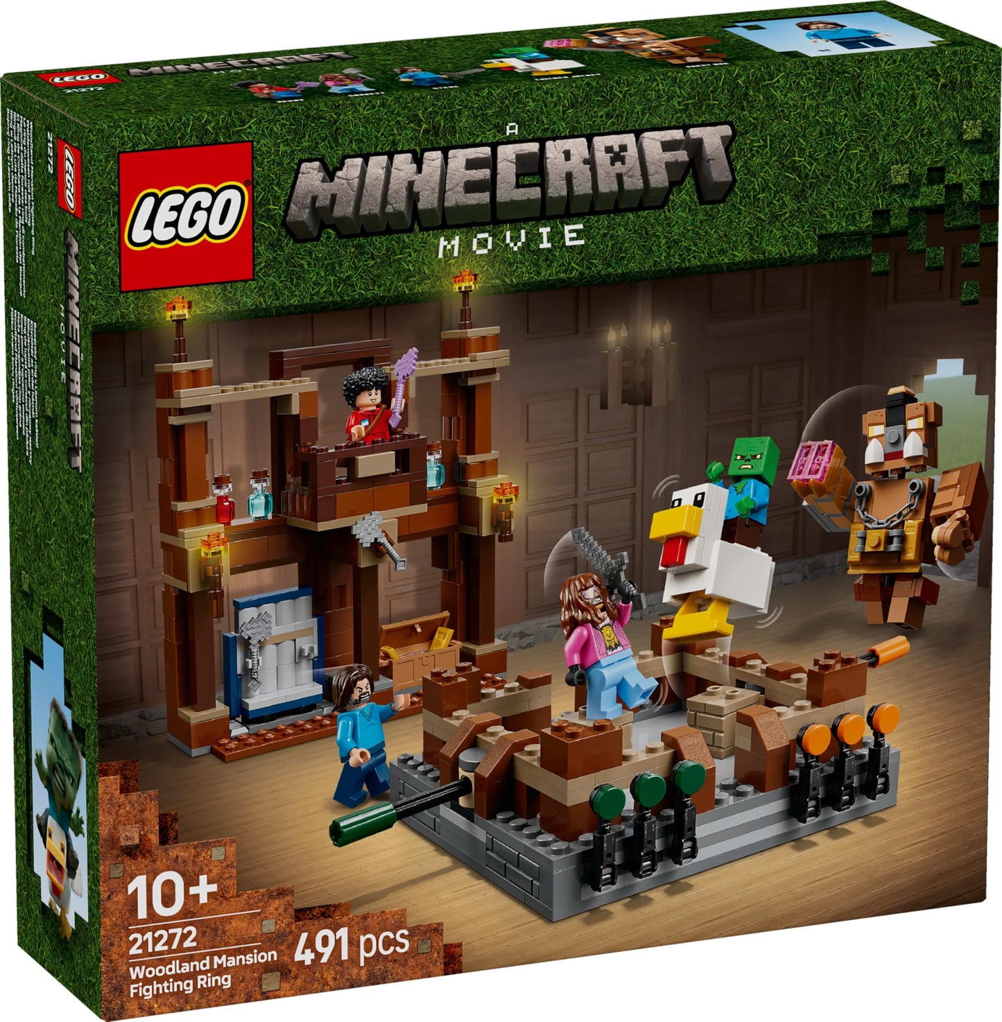 LEGO Minecraft Woodland Mansion Fighting Ring - Interactive Building Toy - incl. a Baby Zombie, Steve, Garret & Henry Minifigures - Movie Set for 10+ Year Old Boys, Girls & Gaming Fans - 21272