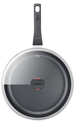 Tefal Easy Cook & Clean B5543202 Nc Frying Pan 24 cm + Lid, Suitable for All Heat Sources Except Induction, Non-Stick Coating, Made in France, Easy Cook & Clean
