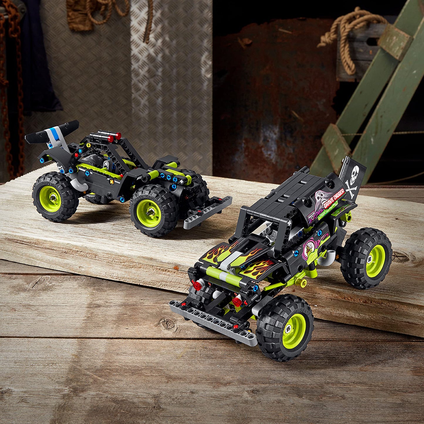 LEGO 42118 Technic Monster Jam Grave Digger Truck Toy to Off-Road Buggy Pull Back 2 in 1 Building Set, For Kids 7+ Years Old