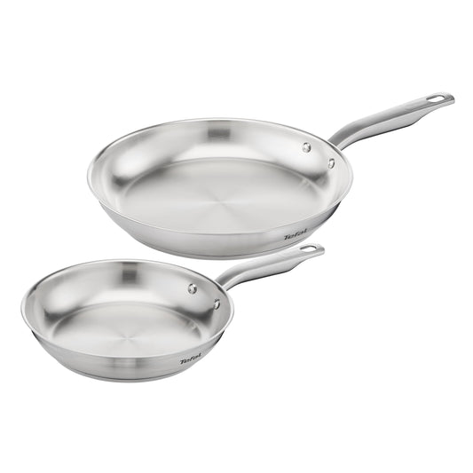 Tefal Virtuoso Pfanne | hochwertiger Premium-Edelstahl | unversiegelt | gebürstetes Finish | induktionsgeeignet | Backofengeeignet bis zu 250°C | Edelstahl