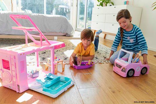 Barbie Dream Camper Vehicle, 2.5 Feet Tall with Pool, Slide and 60+ Accessories