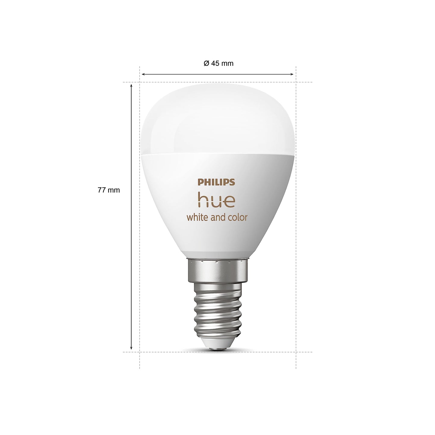 Philips Hue White and Colour Ambiance Luster Smart LED Light Bulb 2 Pack [E14 Edison Screw] for Indoor Home Lighting, Livingroom, Bedroom.
