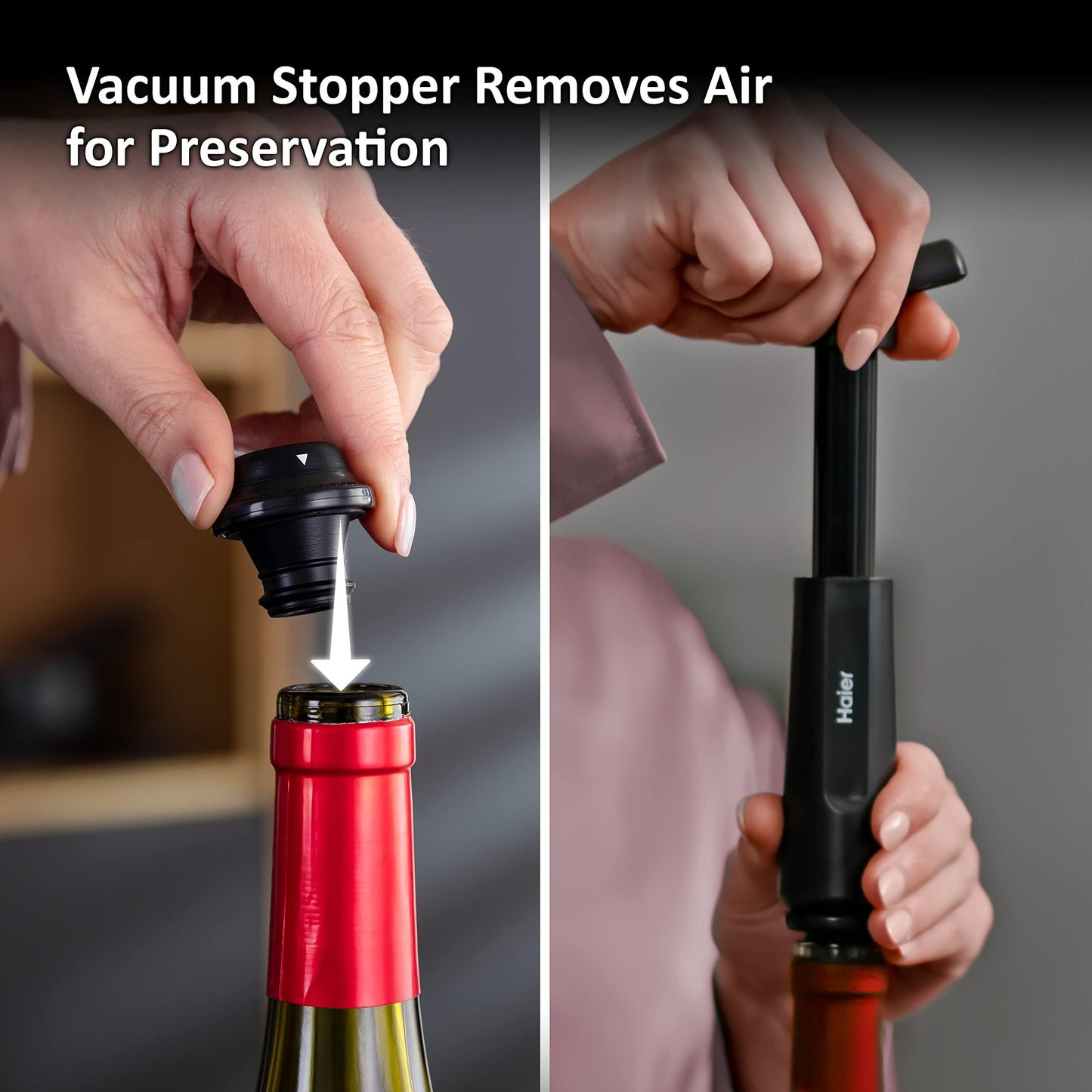 Haier Wine Aerator Pourer And Wine Bottle Stopper Set, Includes Tulip Wine Aerator Pourer, Wine Bottle Stopper, Premium Quality