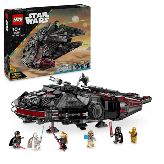 LEGO Star Wars 75389 The Dark Falcon - Play and Display Building Toy with Spring-Loaded Shooters, Cannons & 6 Minifigures incl. C-3PO - Gift for Boys & Adult Fans