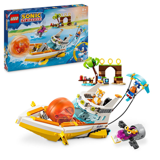 LEGO Sonic the Hedgehog Tails’ Adventure Boat Collectible Interactive Toy for 8 Plus Year Old Kids, Boys & Girls, Playset with Video Game Characters and Water Skis, Gamer Gift 76997